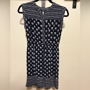 Loft navy and white midi dress